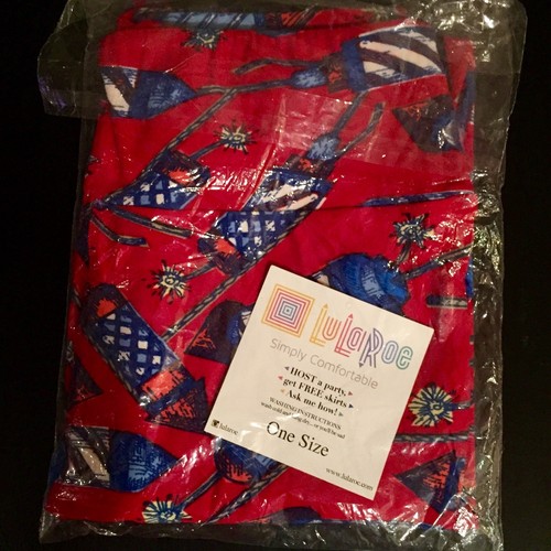 VINTAGE Patriotic NEW OS Rockets FIREWORKS LuLaRoe LEGGINGS Unicorn American Red - Imagen 4 de 4