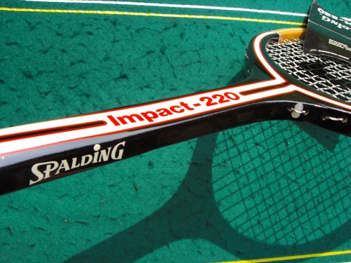 Spalding Impact 220 Wooden Racquet 4 3/8 Strung 18x21 Flawlesss NEW NOS Taiwan - Picture 2 of 7