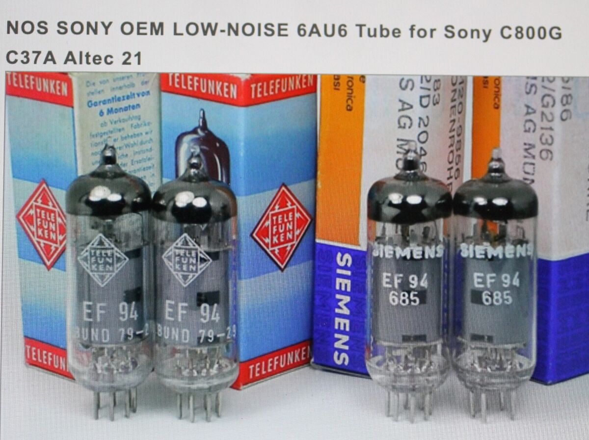 NOS SONY OEM LOW-NOISE 6AU6 Tube for SONY C800G C37A Altec NOS SONY OEM LOW-NOISE 6AU6 Tube for SONY C800G C37A Altec