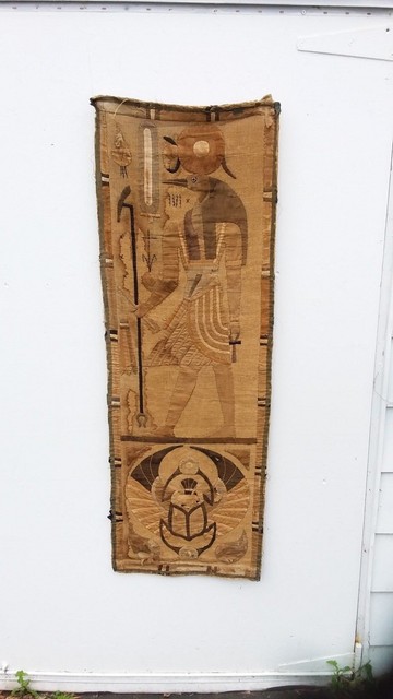 Antique Embroidered Detailed Egyptian Pharoah Tapestry tapestries Antique Embroidered Detailed Egyptian Pharoah Tapestry tapestries