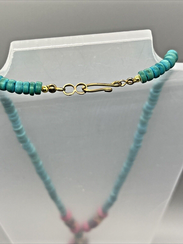 Fun Colors Beaded Vintage Necklace with Bright Multicolor Pendant-Great for Teen - Afbeelding 3 van 3