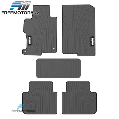 Fits 13-17 Honda Accord Car Latex Floor Mats Liner All Weather Carpets Gray 5PC - Picture 10 of 12
