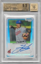 2011 Bowman Chrome Draft Refractor Francisco Lindor ROOKIE AUTO/500 BGS 9.5/10