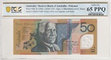 Australia Last Prefix GB04 Macfarlane Henry $50 Banknote PCGS 65 PPQ #5047
