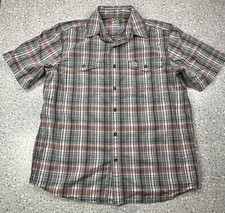Carhartt Force Shirt Mens Large Plaid Button Up Work Wear Relaxed Fit