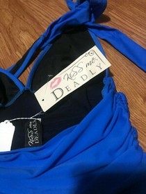 vintage style swimsuit from Kiss Me Deadly Cobalt Blue