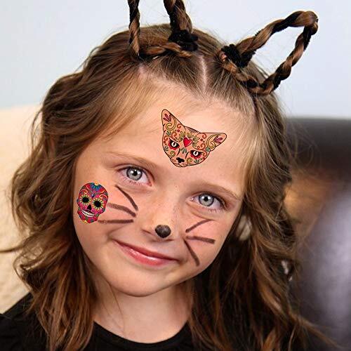 Day of the Dead Sugar Skull Tattoos(100Counts), Halloween Temporary Face - Picture 5 of 8