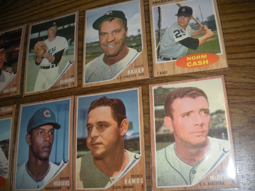 10 DIFERENTES 1962TOPPS BÉISBOL #456,460,463,466,467,477,485,493,498,501, - Imagen 3 de 14