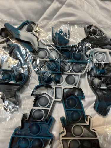 Transformer-Big Pop Popper Fidget Toy-Jumbo Black/Aqua/White/Gray New - Picture 2 of 8