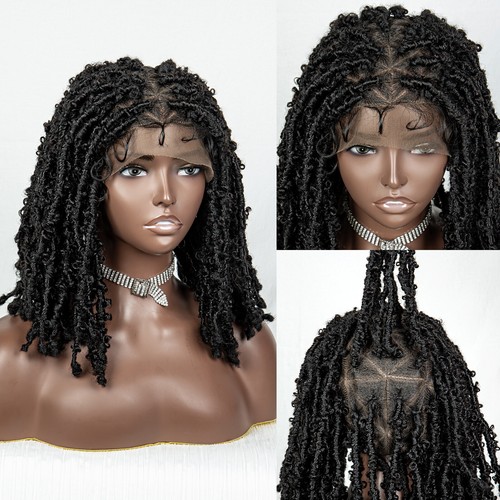 Full Lace Dreadlock Synthetic Braided Wig 14 Inches Box Braid Wig with Baby Hair - Picture 7 of 28