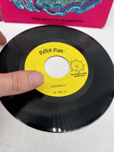 Cinderella Lot of 2 Peter Pan Records 45 rpm Children's Vinyl Record Novelty 70s - Picture 4 of 9