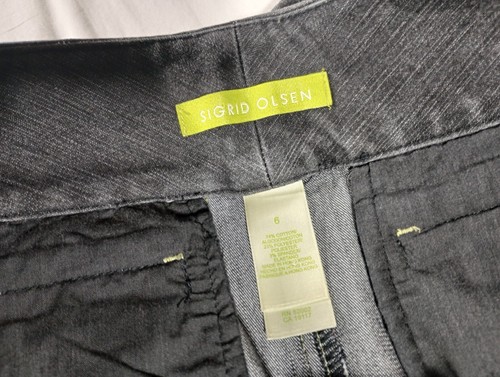 Womens Sigrid Olsen Pocketed Black Denim Skirt Size 6 - Picture 11 of 12