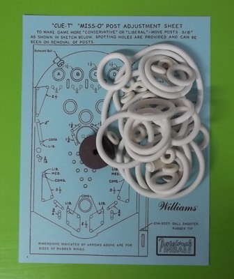 1969 Williams Miss O pinball rubber ring kit 1968 Williams Cue-T