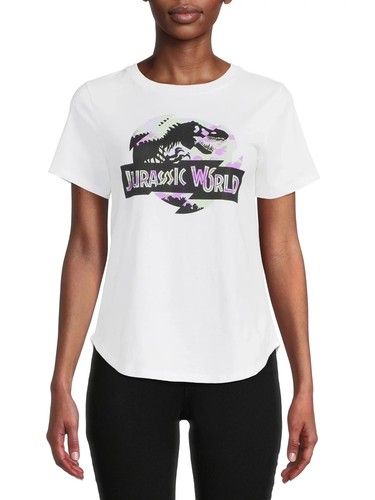 Jurassic Park Womens Logo Graphic T-Shirt with Short Sleeves White Medium - Picture 5 of 5