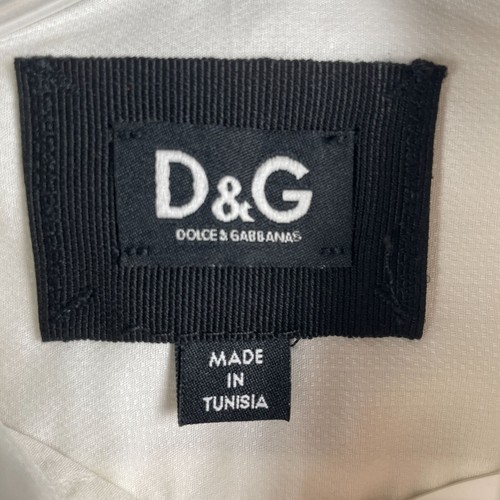 Dolce & Gabbana Tuxedo Shirt Mens 15 3/4 40 Ivory Satin Trim Formal Black Tie - Picture 7 of 20