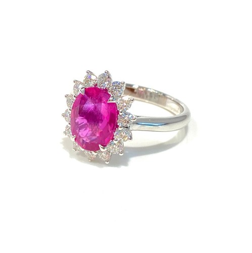 Beautiful Lab-Created Pink Sapphire Ring, 925 Sterling Silver Ring, Gift For Her - Picture 6 of 11