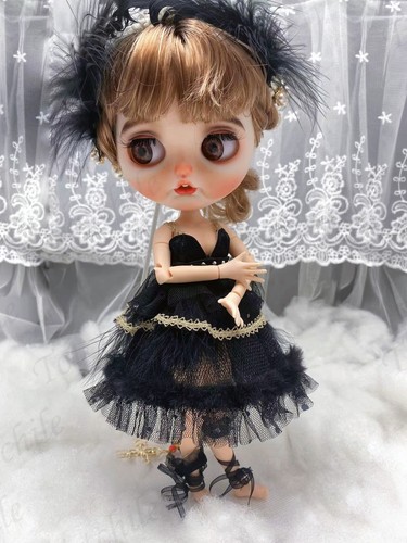 12" Blythe doll Nude hand makup special face eyebrow lips brown hair Joint body - Picture 5 of 10