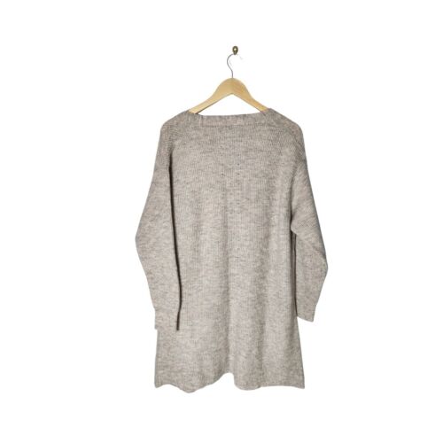 NEW TOPSHOP Size 10 Beige Acrylic Long Line Pocket Cardigan - Picture 2 of 3