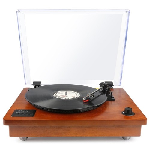 1byone Belt Drive Bluetooth Turntable Builtin Speakers Vintage Record Player LP 1byone Belt Drive Bluetooth Turntable Builtin Speakers Vintage Record Player LP