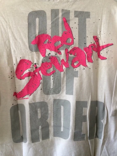 Original Rod Stewart Out Of Order Concert T-Shirt O 1980s vintage concert t-shirt, vintage, single stitch, B+ condition