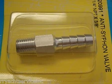 FUEL LINE TANK ALUMINUM ANTI SIPHON VALVE SEACHOICE 1/4"NPT 3/8" HOSE BARB 20991