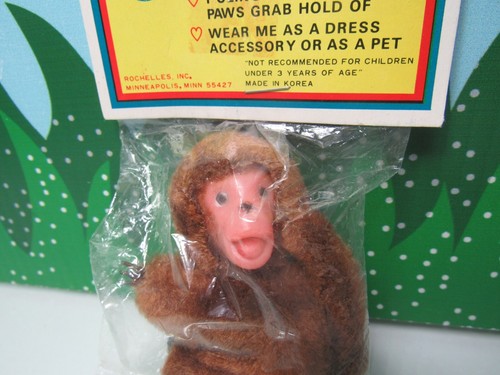 Affe zum Anklipsen - 3" Troll Puppe - HERGESTELLT IN KOREA VERTRIEBEN VON ROCHELLE, INC. - Bild 3 von 6