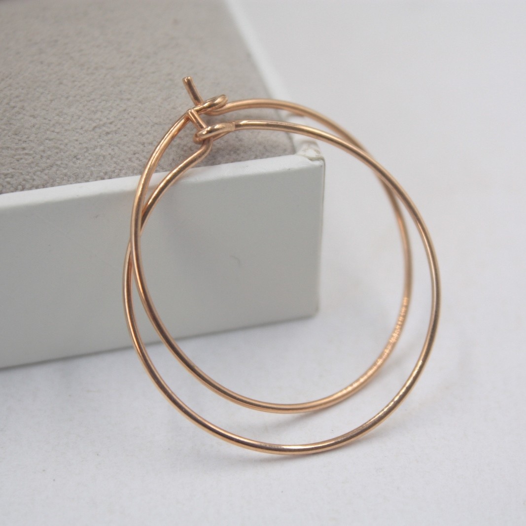 NEW Pure Au750 18K pink gold Earrings Woman Simple Smooth Hoop Earrings Gift NEW Pure Au750 18K pink gold Earrings Woman Simple Smooth Hoop Earrings Gift