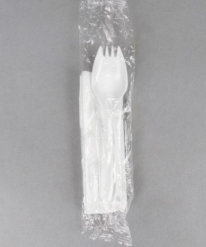 Individually Wrapped Medium Weight White Plastic Spork - 50/Pack - Bild 2 von 4