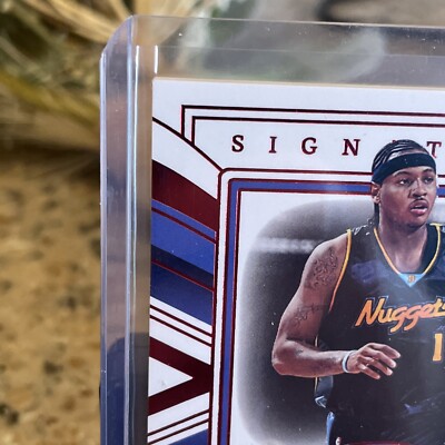 2022-23 Panini Immaculate Carmelo Anthony Signatures Red /25