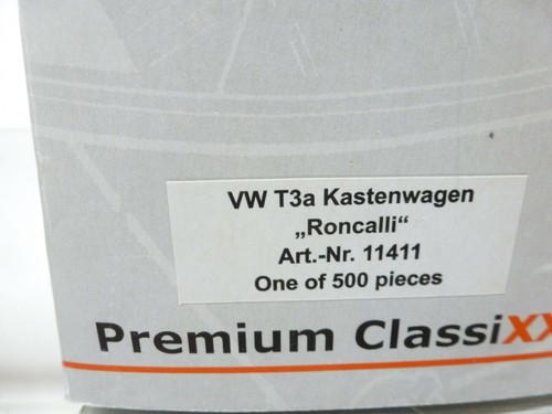 PREMIUM X 11411 VW T3A KASTENWAGEN RONCALLI LIM 1/500pcs - 1:43 - GOOD IN BOX - Imagen 2 de 8