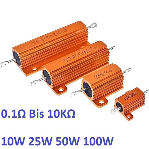RX24 10W 25W 50W 100W Aluminium Metallgehäuse Hochleistungswiderstand 0.1Ω-10KΩ - Picture 2 of 5