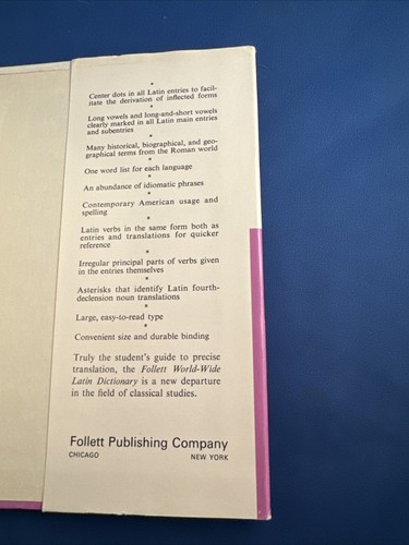 Latin Dictionary | Follett Worldwide (1967) HCDJ - Picture 8 of 8