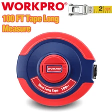 WORKPRO Tape Measure 100FT Closed Reel Steel Long Tape Plastic Case Nylon Coated