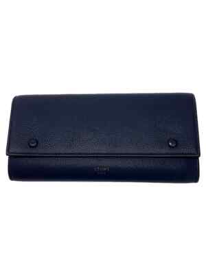 【美品】CELINE Large Flap Wallet Celine Black Leather Triomphe Large Flap Wallet | Yoogi's Closet