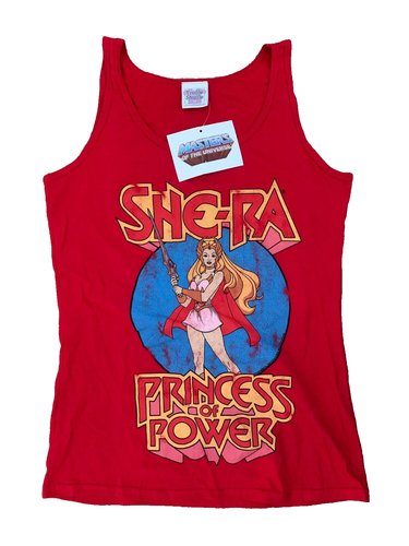 TRÜFFEL SHUFFLE SHE-RA rot Baumwolle Tank Top M UK 12 EU 40 US 8 NEU SELTEN Retro 80er