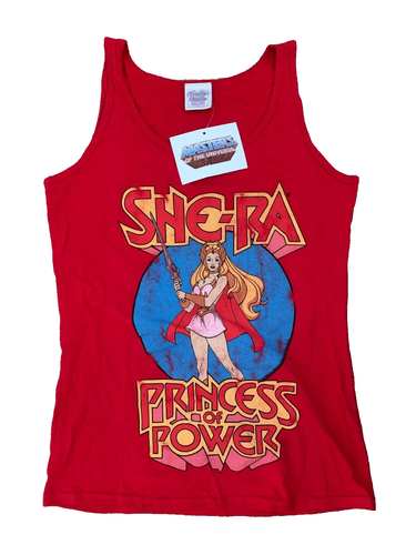 TRUFFLE SHUFFLE SHE-RA Red Cotton Tank Top M UK 12 EU 40 US 8 NEW RARE Retro 80s - Afbeelding 1 van 7