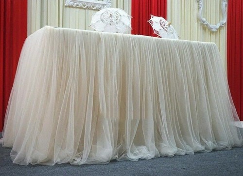 Tutu Tulle Table Skirt Tablecloth Wedding Birthday Party Baby Cute Romantic Deco - Picture 14 of 23