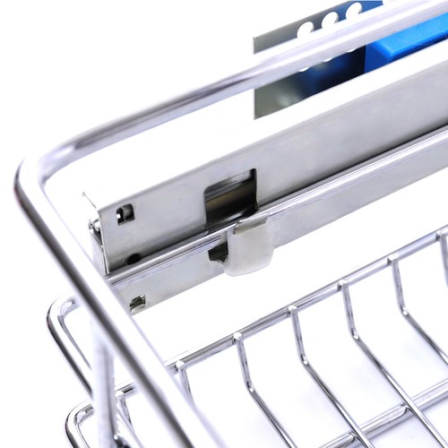 Pull Out Kitchen Basket Sliding Storage Compartment Basket Cupboard Steel Drawer - Picture 9 of 19