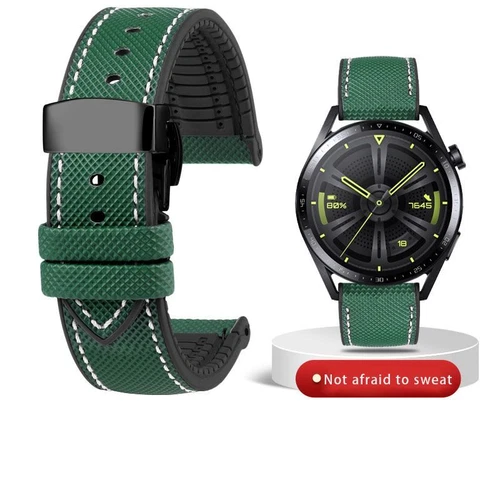 Waterproof Watch Strap Nylon Rubber Colorful Wrist Band Pin Buckle Men 19-24mm - Picture 16 of 46