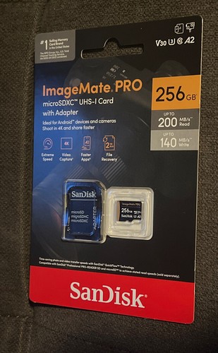 SanDisk ImageMate PRO microSDXC UHS-I Memory Card - 256GB With Adapter 4K - Picture 7 of 8