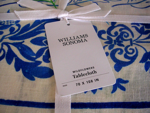 WILLIAMS SONOMA WILDFLOWERS TABLECLOTH 100% LINEN MADE IN ITALY 70X108 N/WTAGS - Picture 10 of 20