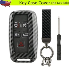 Carbon Fiber Key Fob Case Cover Keychain for Land Rover Range Rover Evoque Sport