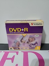 Verbatim DVD R Dvd Recordable Discs 5 pack with Case RW NEW 1 Cd Open Never Used