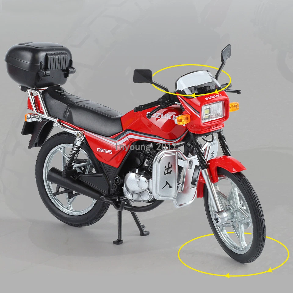 1:12 Scale 1998 Suzuki GS125 Motorcycle Model Diecast Toy Vehicle Toys for Kids - Image 4 of 4