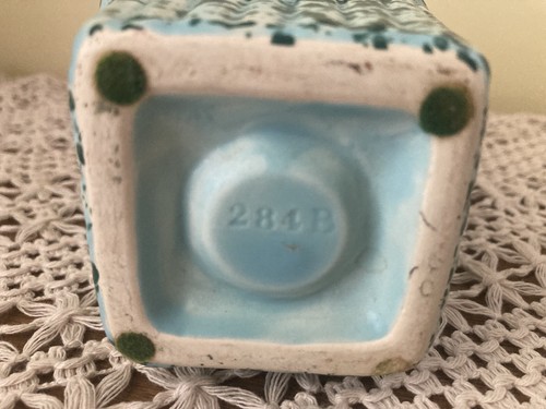 Vintage MCM Stanford Sebring Atomic Age Aqua Speckled Pottery Ceramic Vase 6" H - Picture 4 of 6