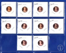 2010 S - 2019 S Proof Lincoln Cents Penny-Gem Proof-Ten Proof Pennies