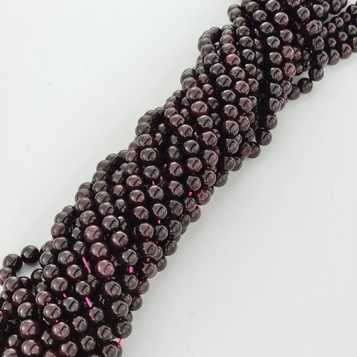 Garnet Beads Rare Genuine Gemstone Natural Smooth Round Beads 6mm 8mm 10mm - Picture 4 of 15