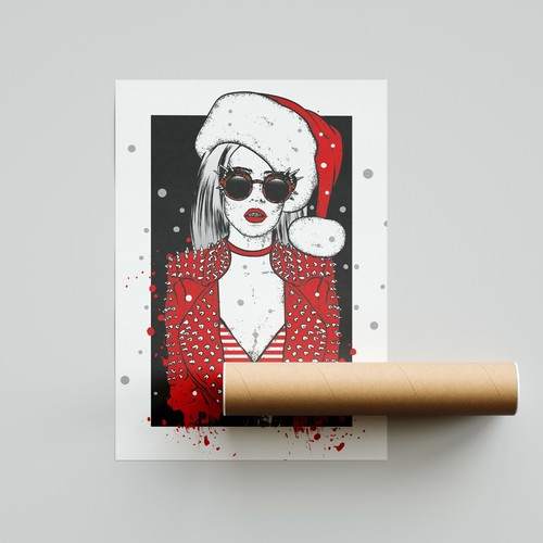 Poster Stampa Artistica A3 BAD GIRL CHRISTMAS Home Design Camera Parete Casa - Imagen 5 de 6