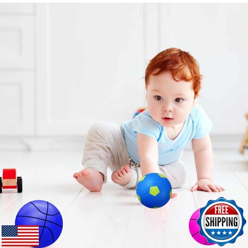ABAJI Toy Basketball Soccer Rubber Ball 5 inch Kids Toddler Play Indoor Outdo - Picture 4 of 5