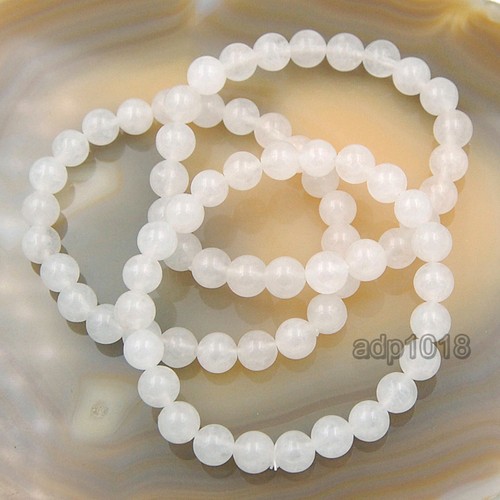 8mm Handmade Natural Gemstone Round Beads Stretchy Bracelets 7.5 inches - Picture 20 of 151